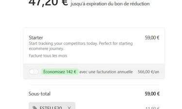 Ajouter code promo trendtrack estelle20